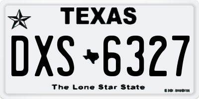 TX license plate DXS6327