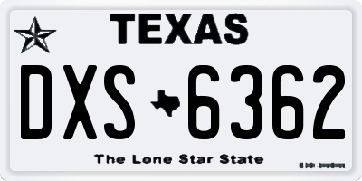TX license plate DXS6362