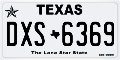 TX license plate DXS6369