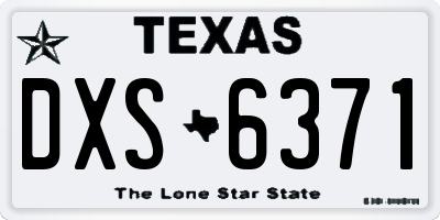 TX license plate DXS6371
