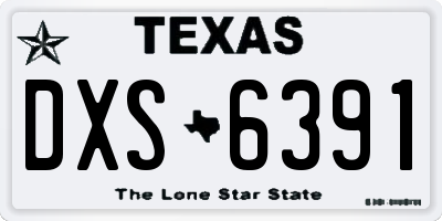 TX license plate DXS6391