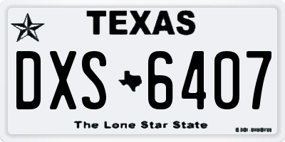 TX license plate DXS6407