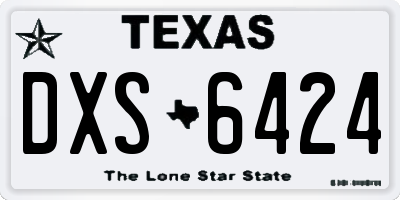 TX license plate DXS6424