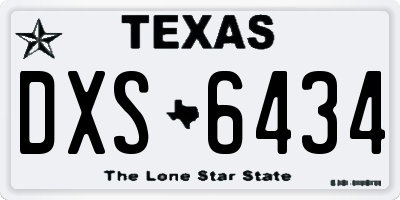 TX license plate DXS6434