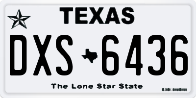TX license plate DXS6436