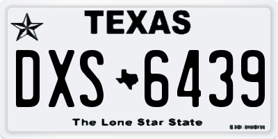 TX license plate DXS6439