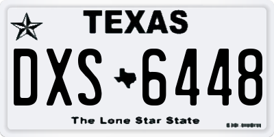TX license plate DXS6448