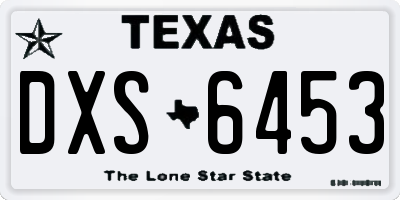 TX license plate DXS6453
