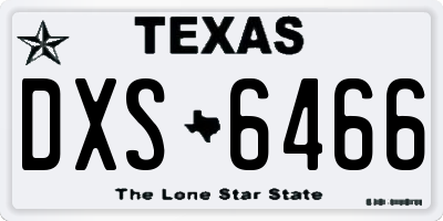 TX license plate DXS6466
