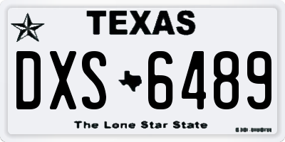 TX license plate DXS6489