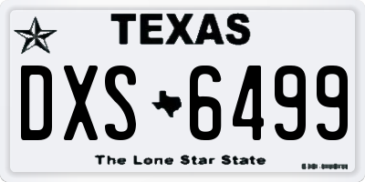 TX license plate DXS6499