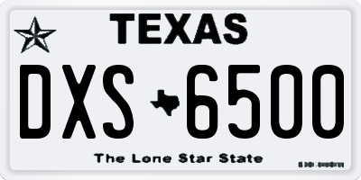 TX license plate DXS6500
