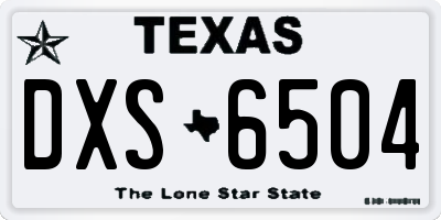 TX license plate DXS6504