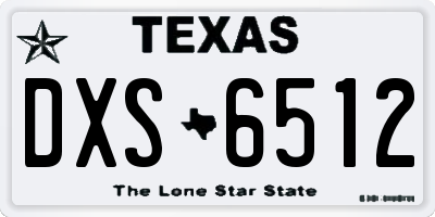 TX license plate DXS6512