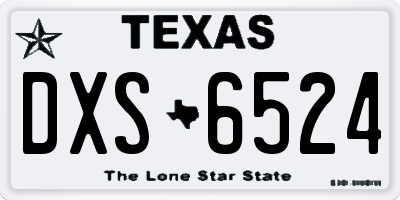 TX license plate DXS6524
