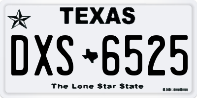 TX license plate DXS6525