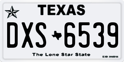 TX license plate DXS6539