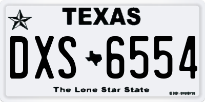 TX license plate DXS6554
