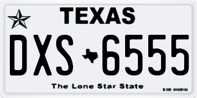 TX license plate DXS6555