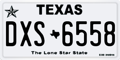 TX license plate DXS6558
