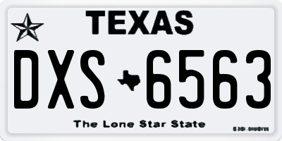 TX license plate DXS6563