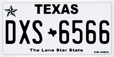 TX license plate DXS6566