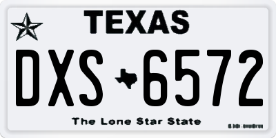 TX license plate DXS6572
