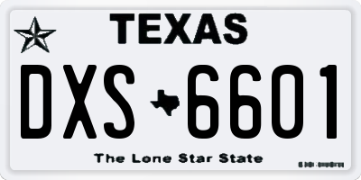 TX license plate DXS6601