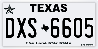 TX license plate DXS6605