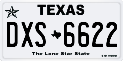 TX license plate DXS6622