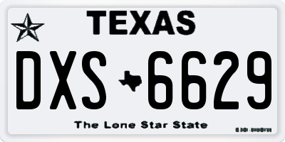 TX license plate DXS6629