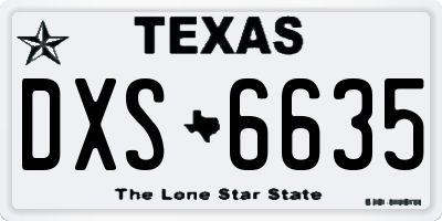 TX license plate DXS6635
