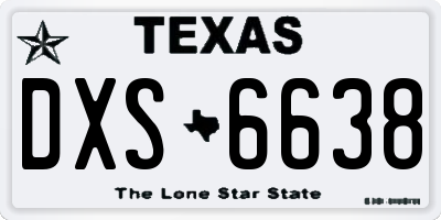 TX license plate DXS6638