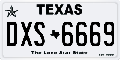 TX license plate DXS6669