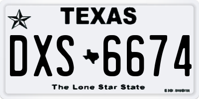 TX license plate DXS6674