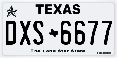 TX license plate DXS6677
