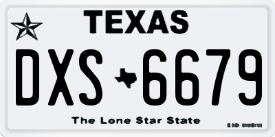 TX license plate DXS6679