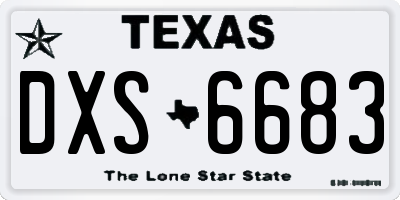 TX license plate DXS6683