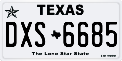 TX license plate DXS6685