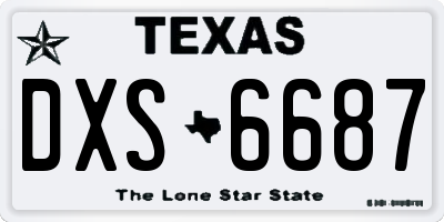 TX license plate DXS6687