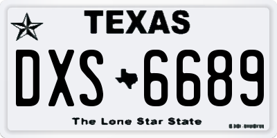 TX license plate DXS6689