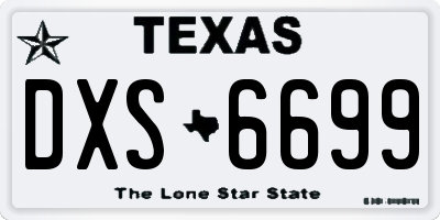 TX license plate DXS6699