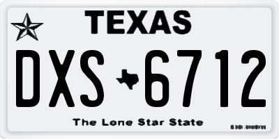 TX license plate DXS6712