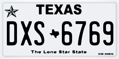 TX license plate DXS6769