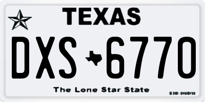 TX license plate DXS6770