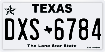 TX license plate DXS6784