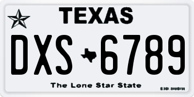 TX license plate DXS6789