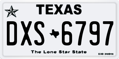TX license plate DXS6797
