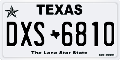 TX license plate DXS6810