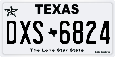 TX license plate DXS6824